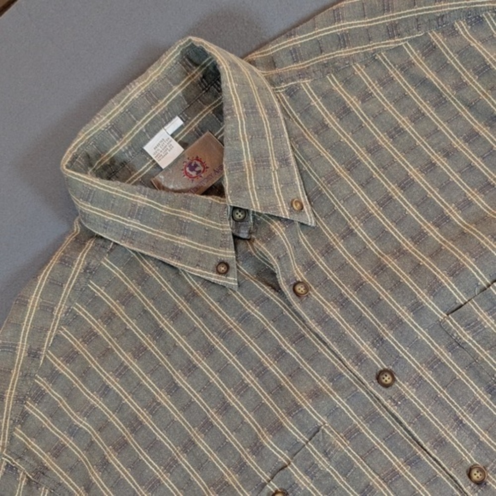 The Territory Ahead Mens‎ Short Sleeve Button Down Shirt Green Size XX Large